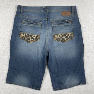 Coogi Shorts Mens 40 Blue Jean Denim Australia‎ Animal Print Pockets Y2K Vintage